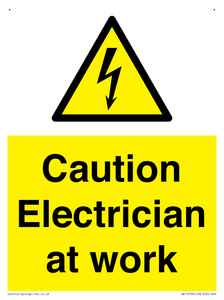 Caution Electrician at work